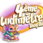 Logo du 4ème Ludimètre Shop1kdo, avec mascotte dragon multicolore