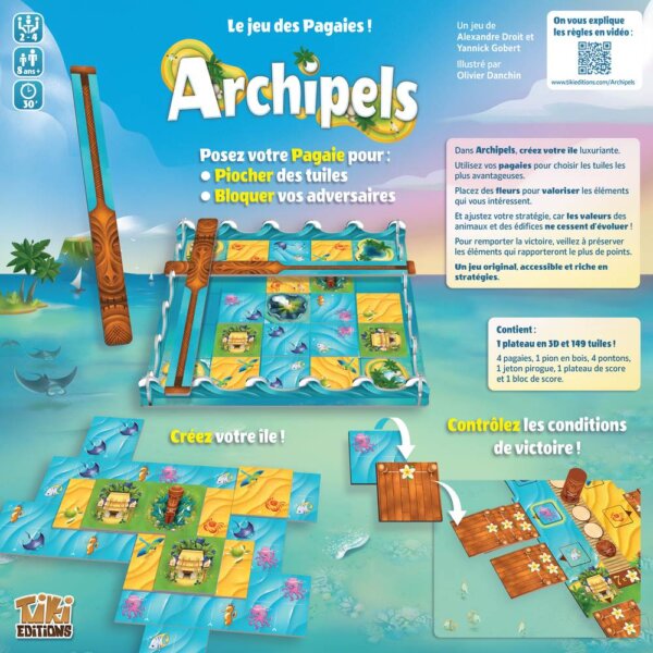 Dos de Boîte Jeu de Société de Placement Archipels