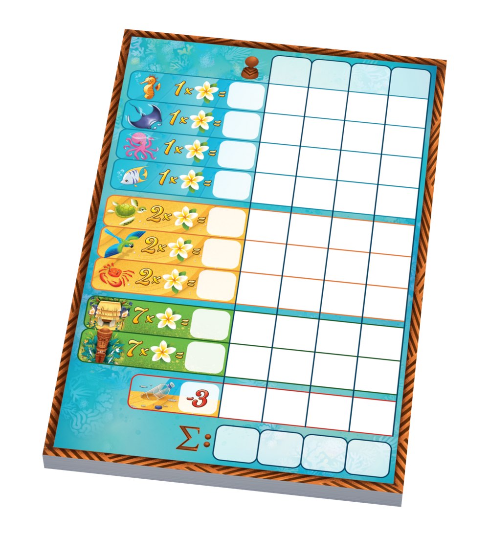 Feuillet de Score Jeu de Société de Placement Archipels