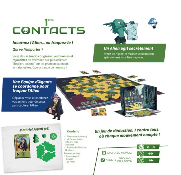 Dos de Boîte Jeu de Société Coopératif 1ers Contact