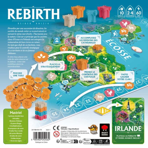 Dos de Boîte Jeu de Société de Placement Rebirth