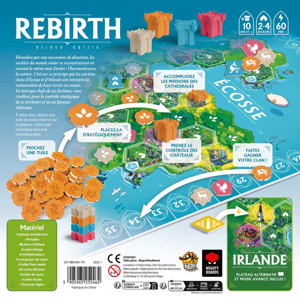 Dos de Boîte Jeu de Société de Placement Rebirth