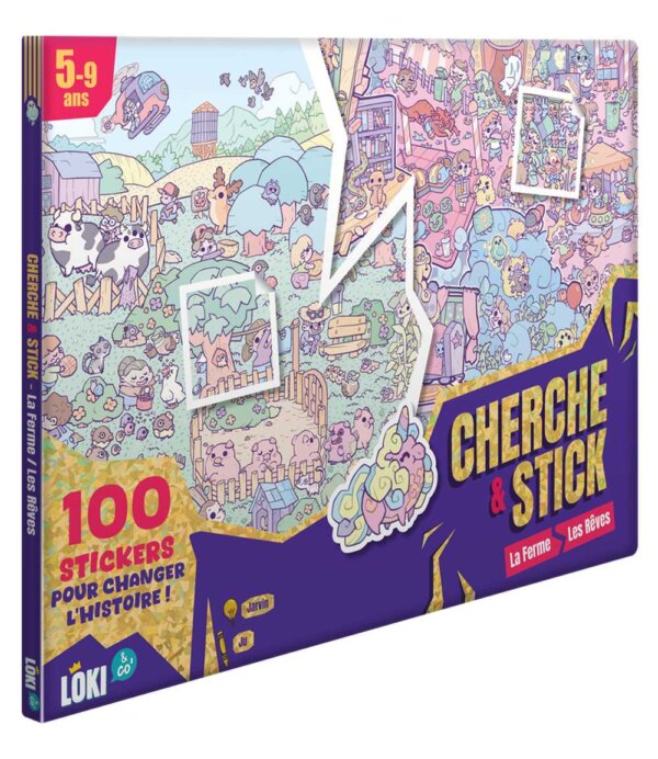Boîte Jeu de Société Enfant Cherche & Stick : Fermes et Rêves