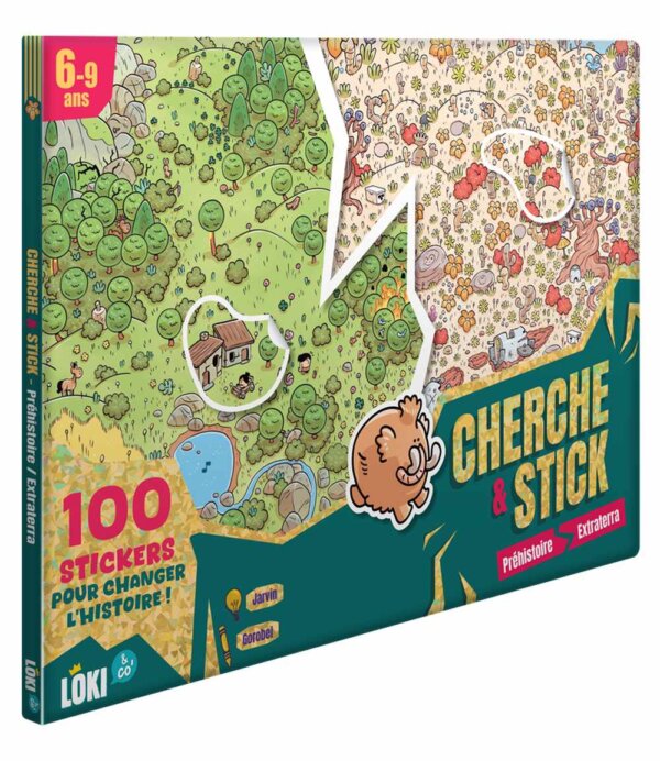 Boîte Jeu de Société Enfant Cherche & Stick : Préhistoire Extraterra