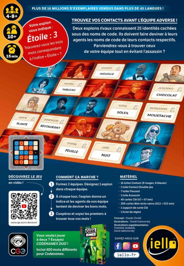 Dos de Boîte Jeu de Société d'Ambiance Codenames