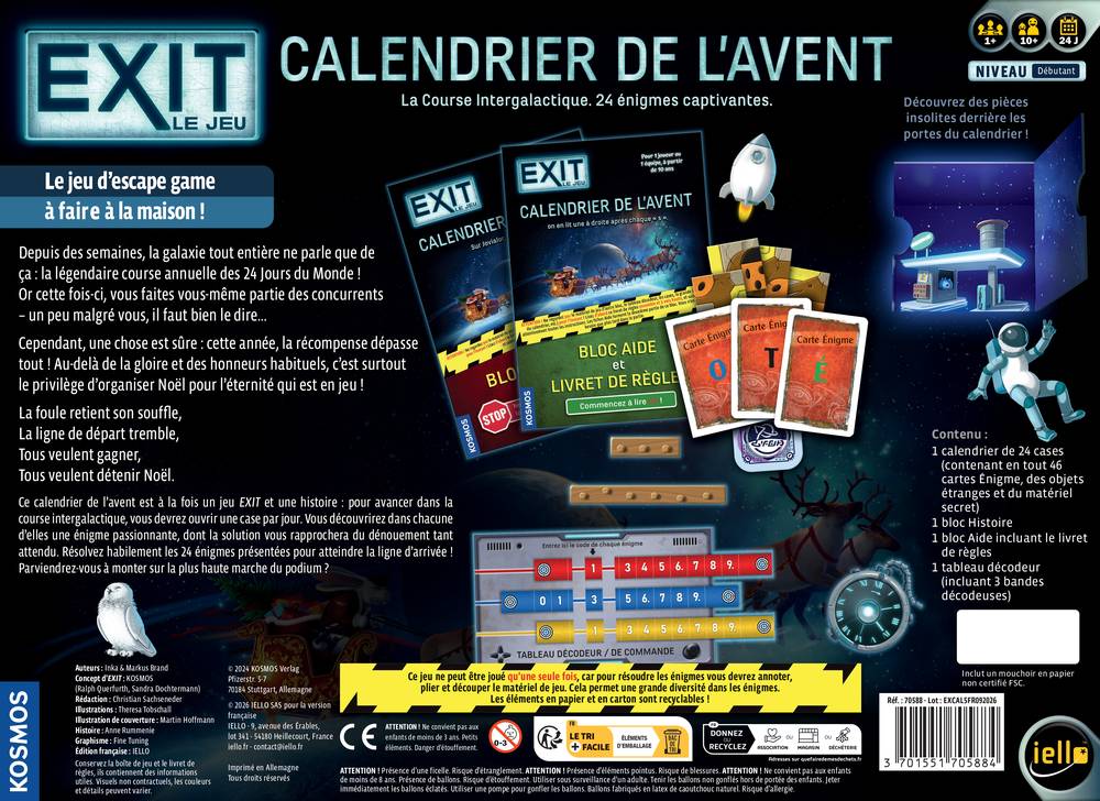 🔑🛷🌌 EXIT : Calendrier de l'Avent : Course Intergalactique