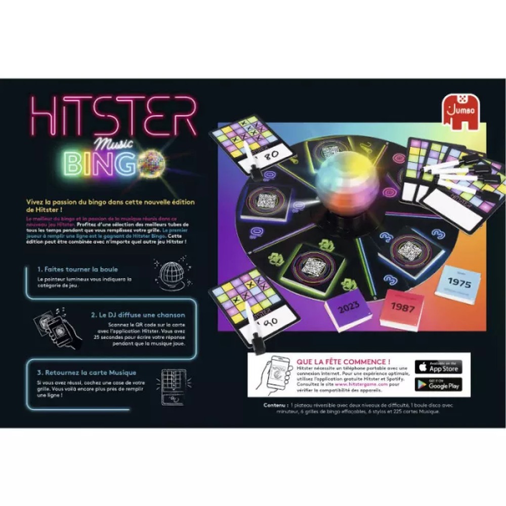 Dos de Boîte Jeu de Société d'Ambiance Hitster Bingo
