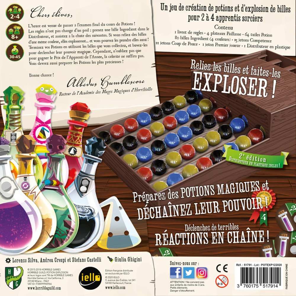 Dos de Boîte Jeu de Société de Collection Potion Explosion