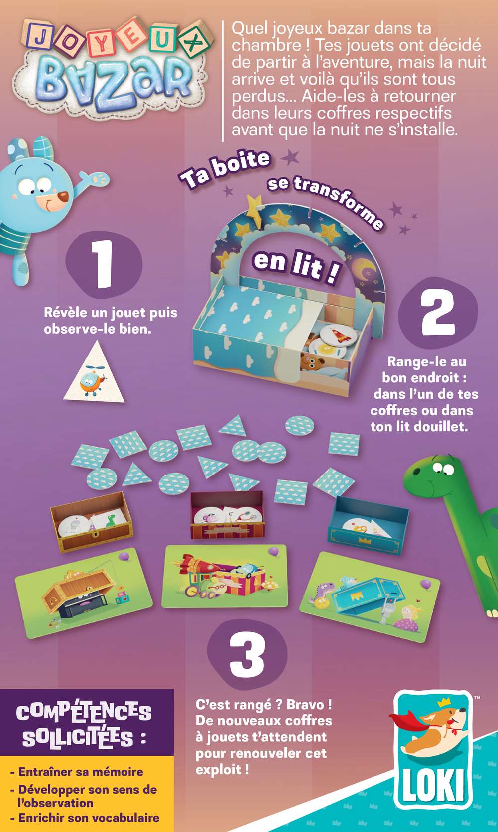 Dos de Boîte Jeu de Société Enfant Joyeux Bazar
