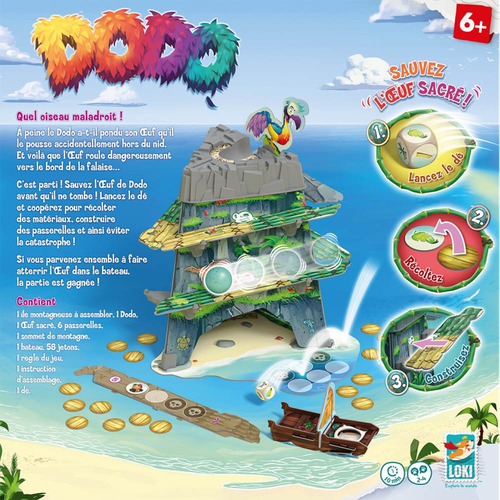Dos de Boîte Jeu de Société Enfant Dodo