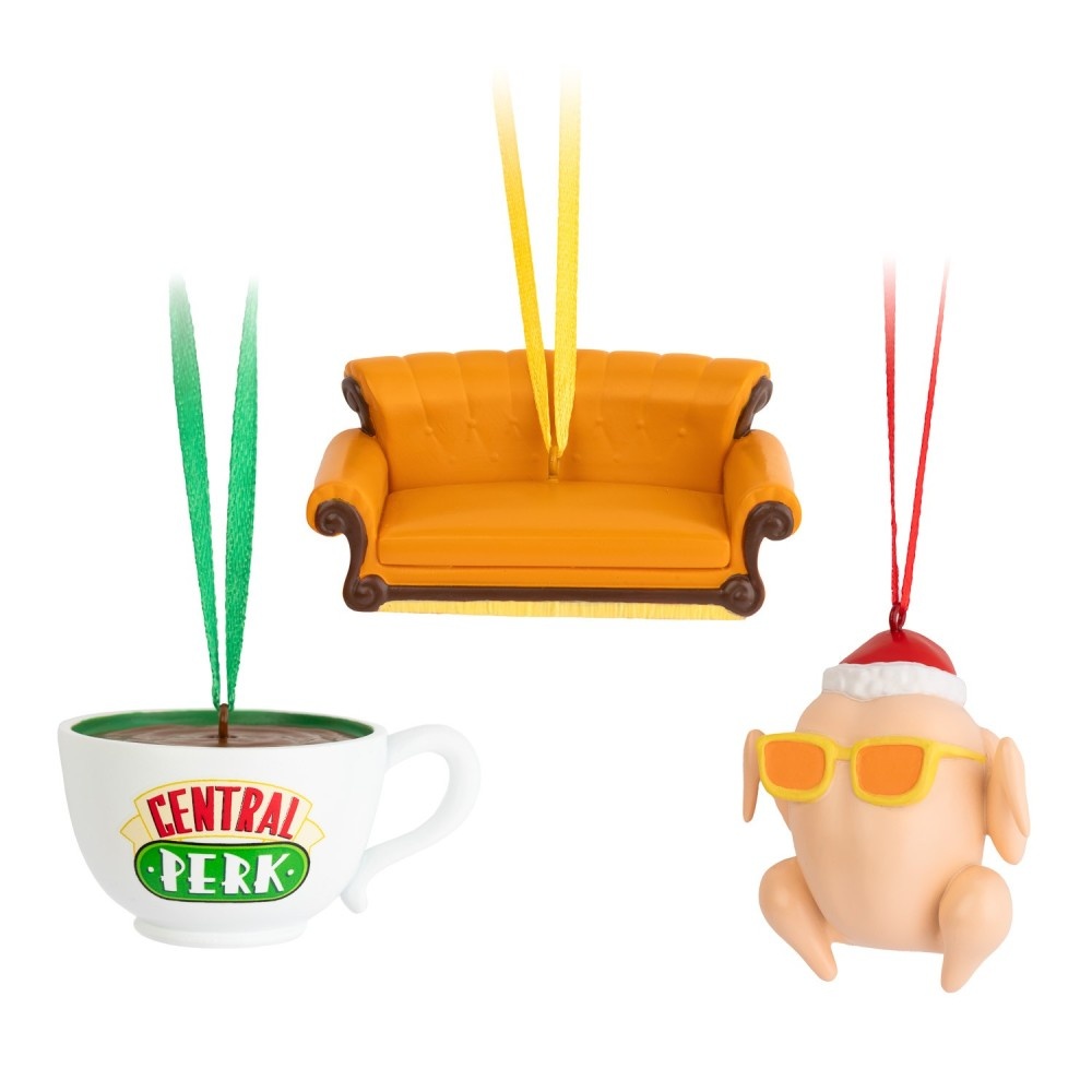 Suspension Pack 3 Décos Noël Friends ( Dinde, Canapé et Tasse )